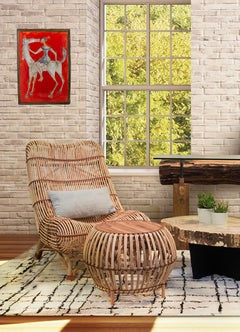 Giovanni Petucco, Keramik-Wandfliesen „Frau auf einem Pferd“, Italien, 1950er Jahre