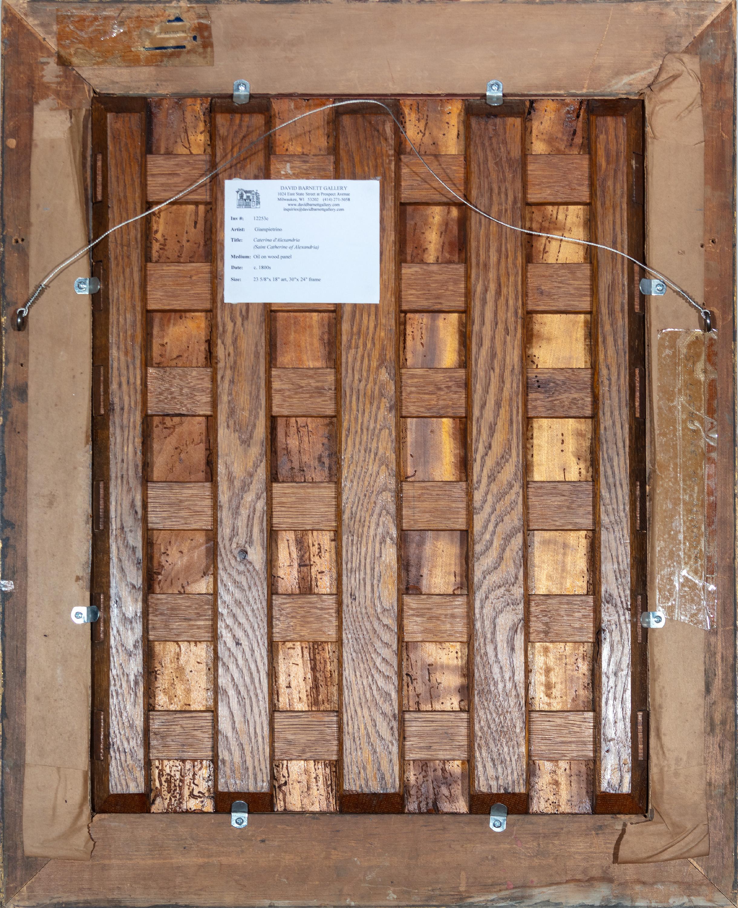 Klassisches religiöses Ölgemälde des 19. Jahrhunderts, Porträt einer weiblichen Figur, Rot-Dunkel-Motiv im Angebot 1