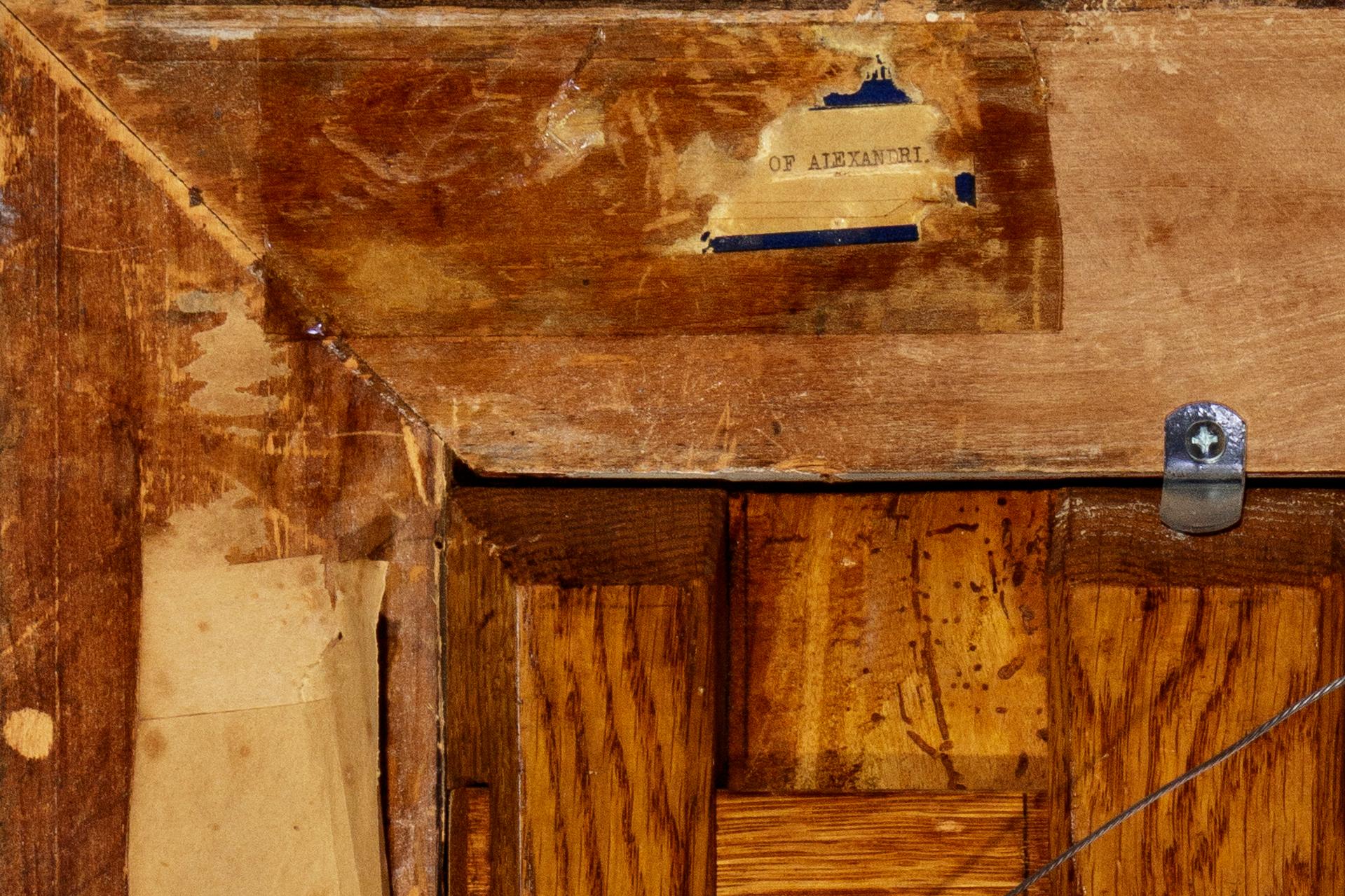 Klassisches religiöses Ölgemälde des 19. Jahrhunderts, Porträt einer weiblichen Figur, Rot-Dunkel-Motiv im Angebot 2