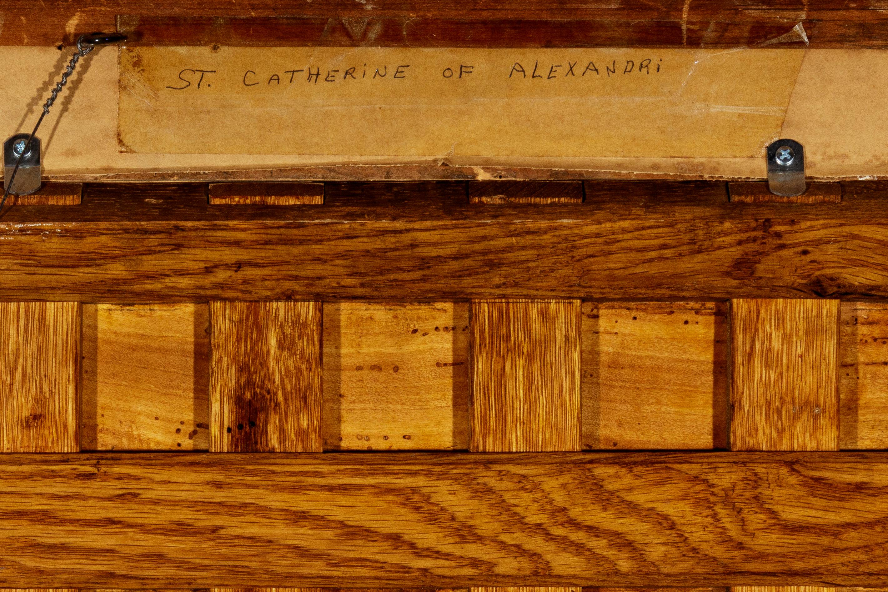 Klassisches religiöses Ölgemälde des 19. Jahrhunderts, Porträt einer weiblichen Figur, Rot-Dunkel-Motiv im Angebot 3