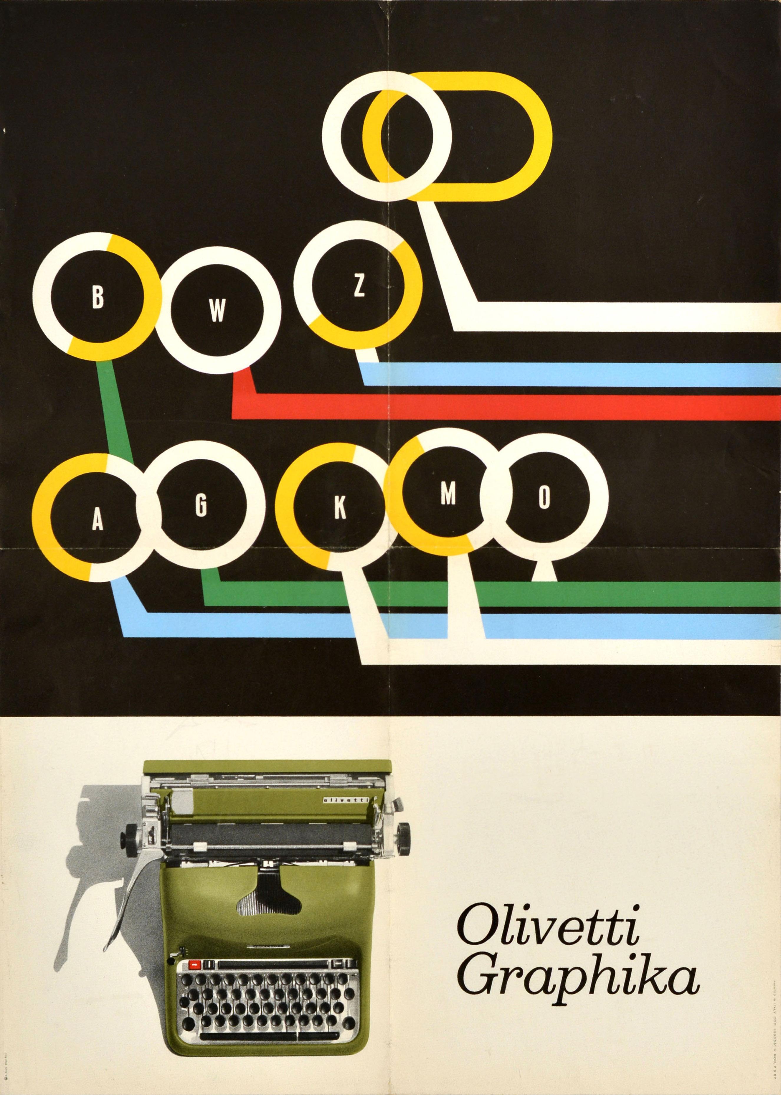 Giovanni Pintori Print - Original Vintage Advertising Poster Olivetti Graphika Typewriter Design Italy