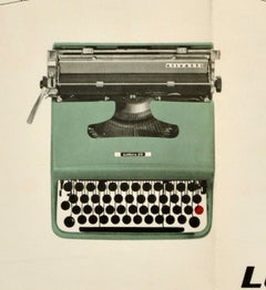 Original Vintage Advertising Poster Olivetti Lettera 22 Typewriter Pintori Italy