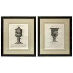 Giovanni Piranesi, Pair of Framed Marble Vases Etchings