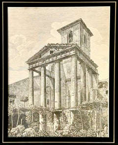 Giovanni Piranesi's "The Temple Of Hercules" Engraving, Framed