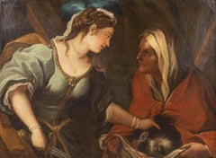 Judith Beheading Holoferne - Peinture à l'huile de G.R. Badaracco - Fin du XVIIe siècle