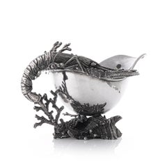 Giovanni Raspini Silver Lobster & Coral Gravy Boat Dish