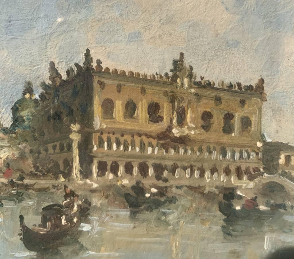 Giovanni Riva (Italian vedutist painter) - 20th century landscape painting For Sale 7