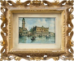 Vintage Giovanni Riva (Italian vedutist painter) - 20th century landscape painting