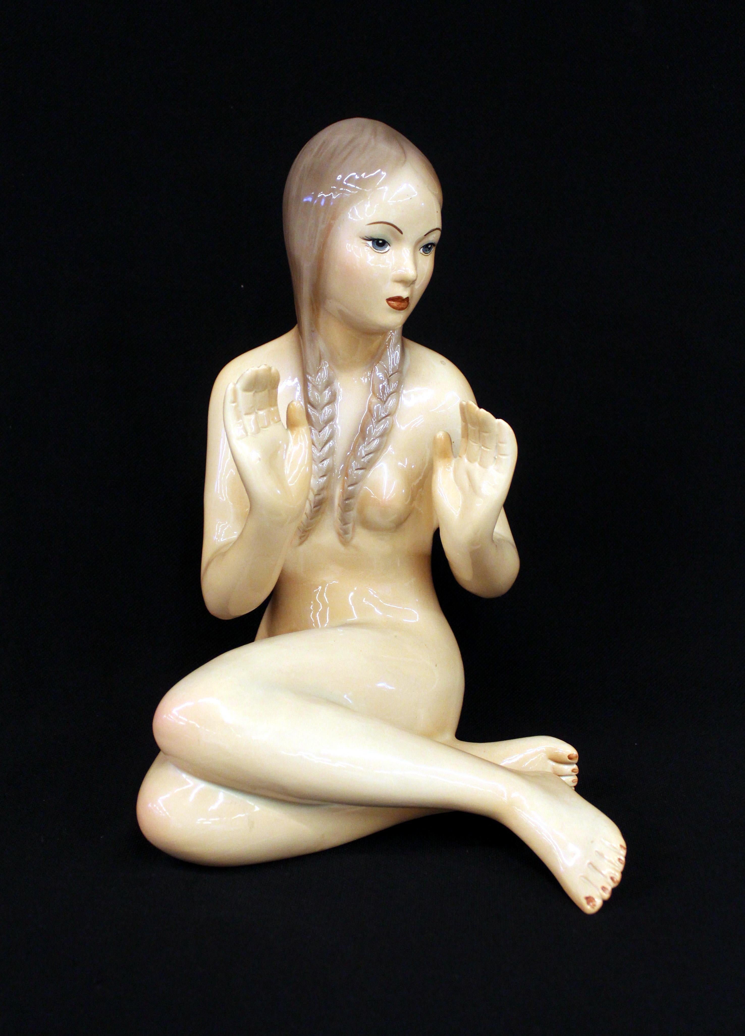 Italiano Giovanni Ronzan, nudo in porcellana Art Déco, 1935 circa in vendita