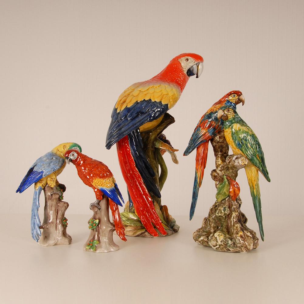 Giovanni Ronzan Tall Italian Ceramic Animal Figurine Parrot Mid-Century For Sale 1