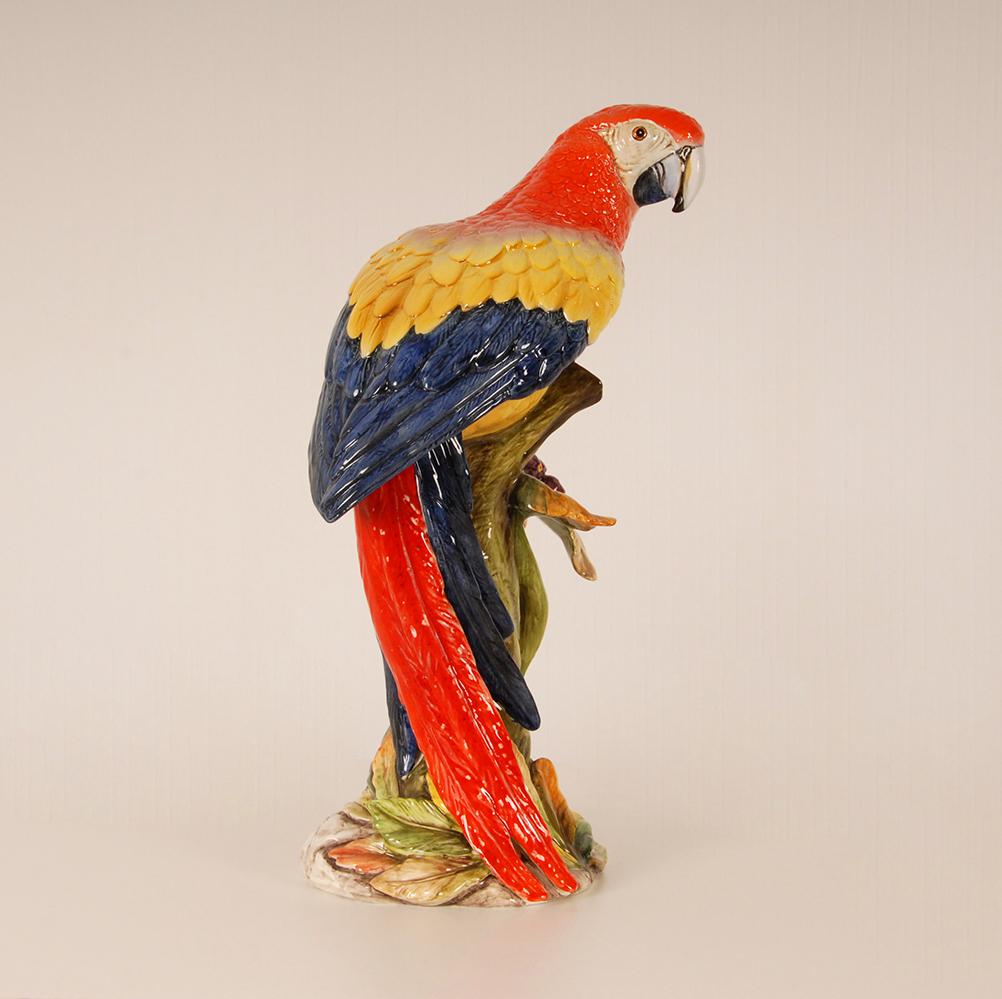 Giovanni Ronzan - Figurine de perroquet en céramique italienne - Grand animal - Milieu du siècle en vente 1