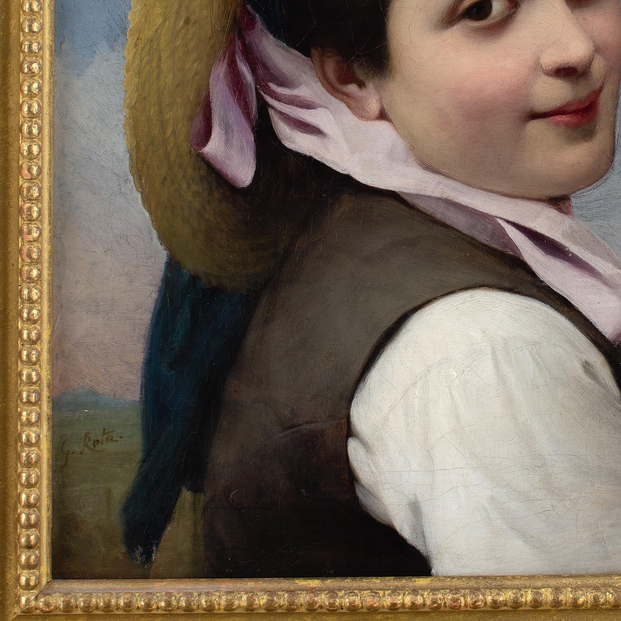 Giovanni Rota, Ritratto di ragazza con cappello di paglia in vendita 8