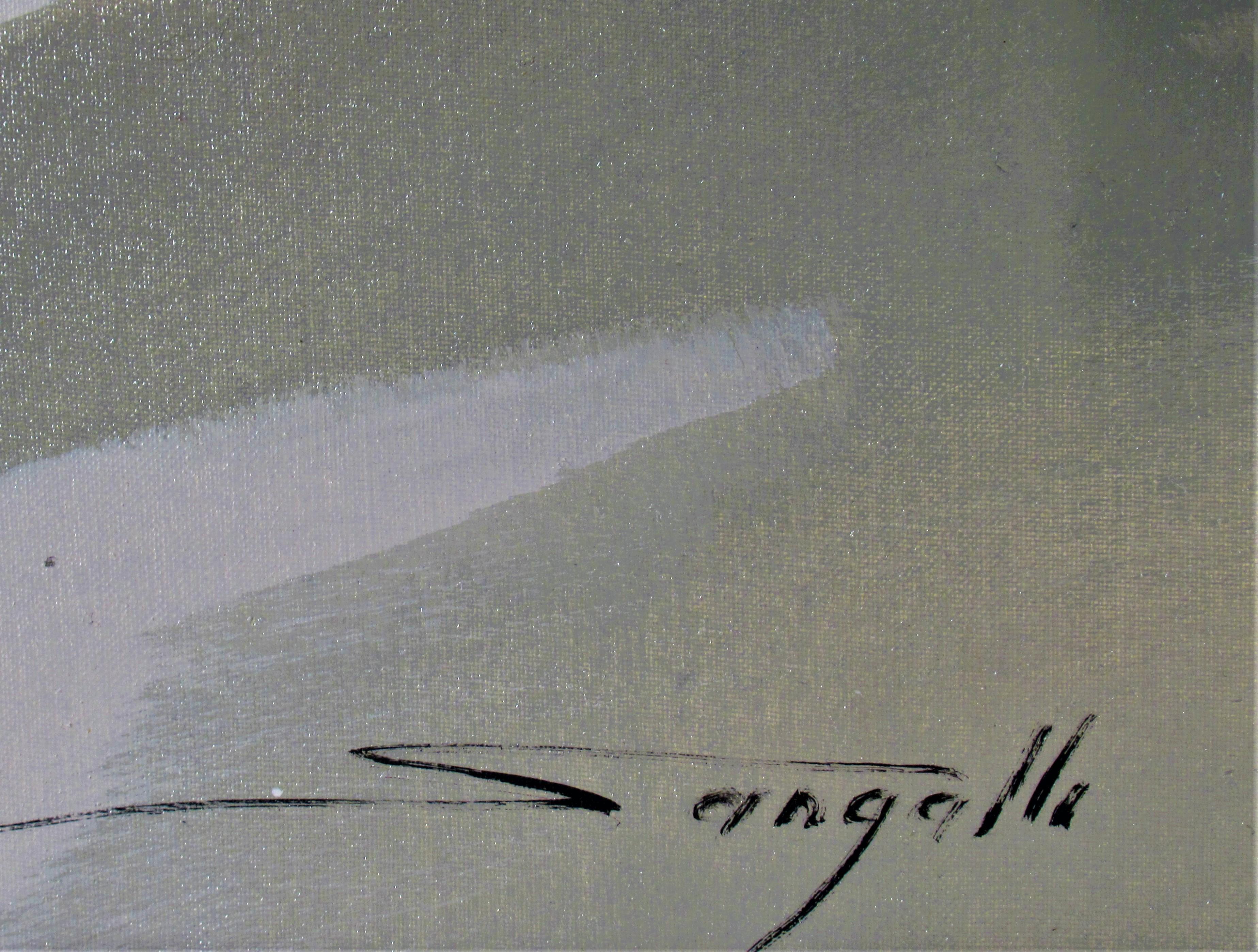 Paesaggio urbano - Painting Postimpressionismo di Giovanni Sangalli