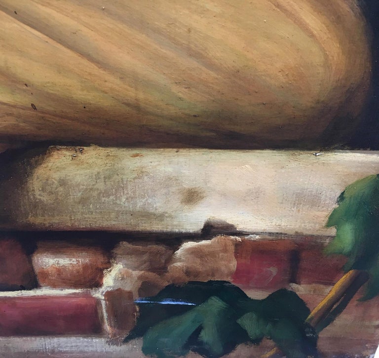 Child - Oil on canvas cm.90x60, Giovanni Santaniello, Italy 2002
Gold gilded wooden frame available on request
The painting by Giovanni Santaniello depicts a young girl sitting under a stone arch, the painting is inspired by the great French painter