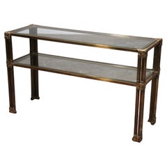 Giovanni Santoni Console made off brass and glass 1970 Italy