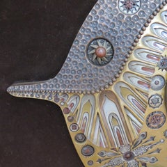 Giovanni  Schoeman Brutalist Cold Cast metal Sculpture Fish Wall Hanging