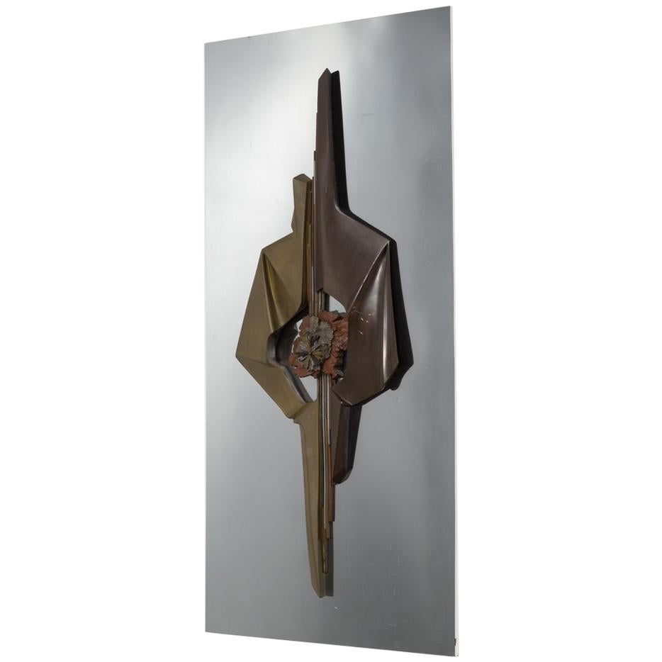 Giovanni Schoeman Brutalist Metal Wall Panel For Sale