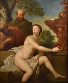 Susanna The Elders Segala Paint 17/18th Century Huile sur toile Old master Italy