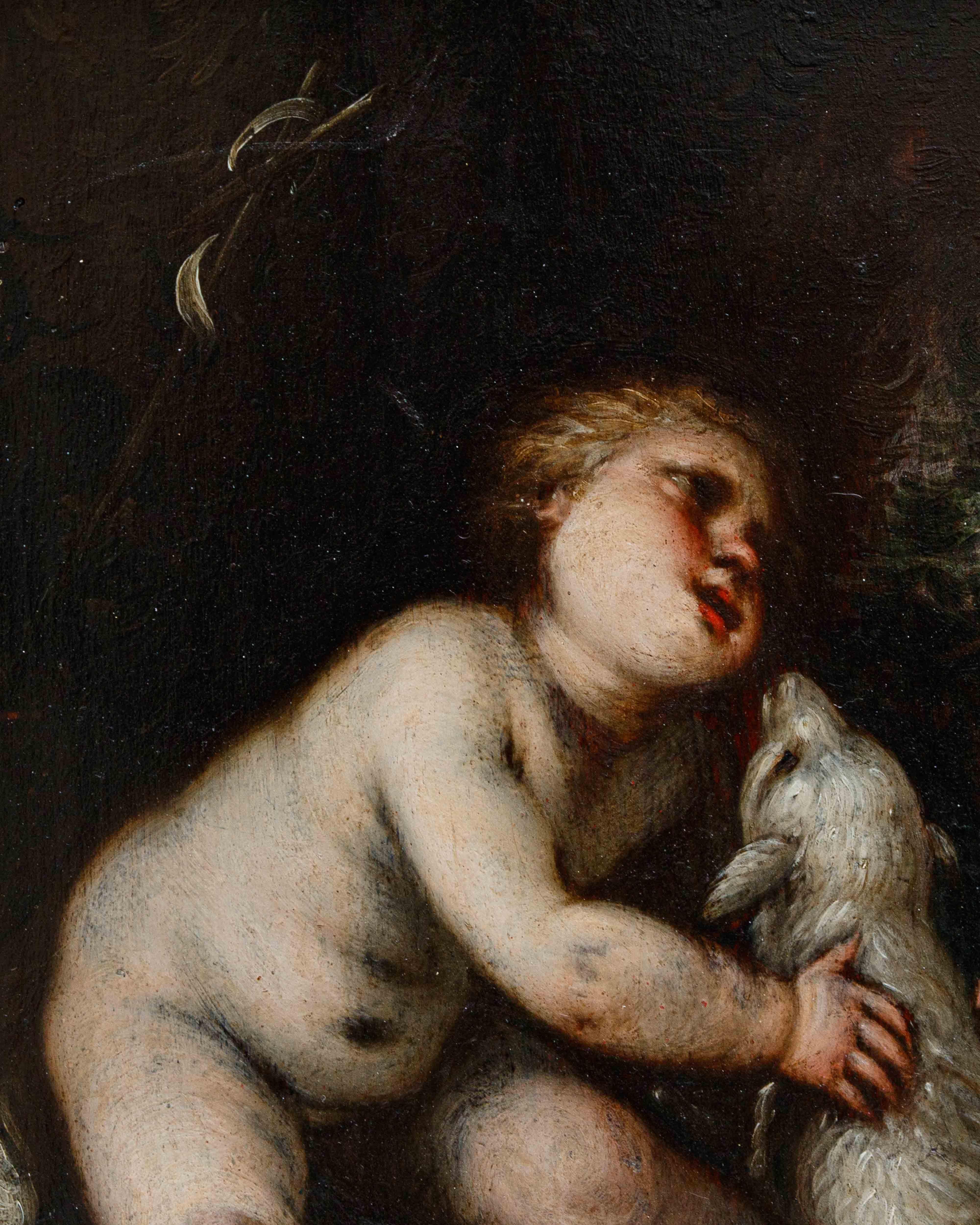San Giovannino e l'agnello Tafel von Giovanni Stefano Danedi bekannt als Montalto im Angebot 6