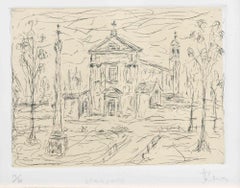 Church - Etching by Giovanni Stradone - Mid-20th Century