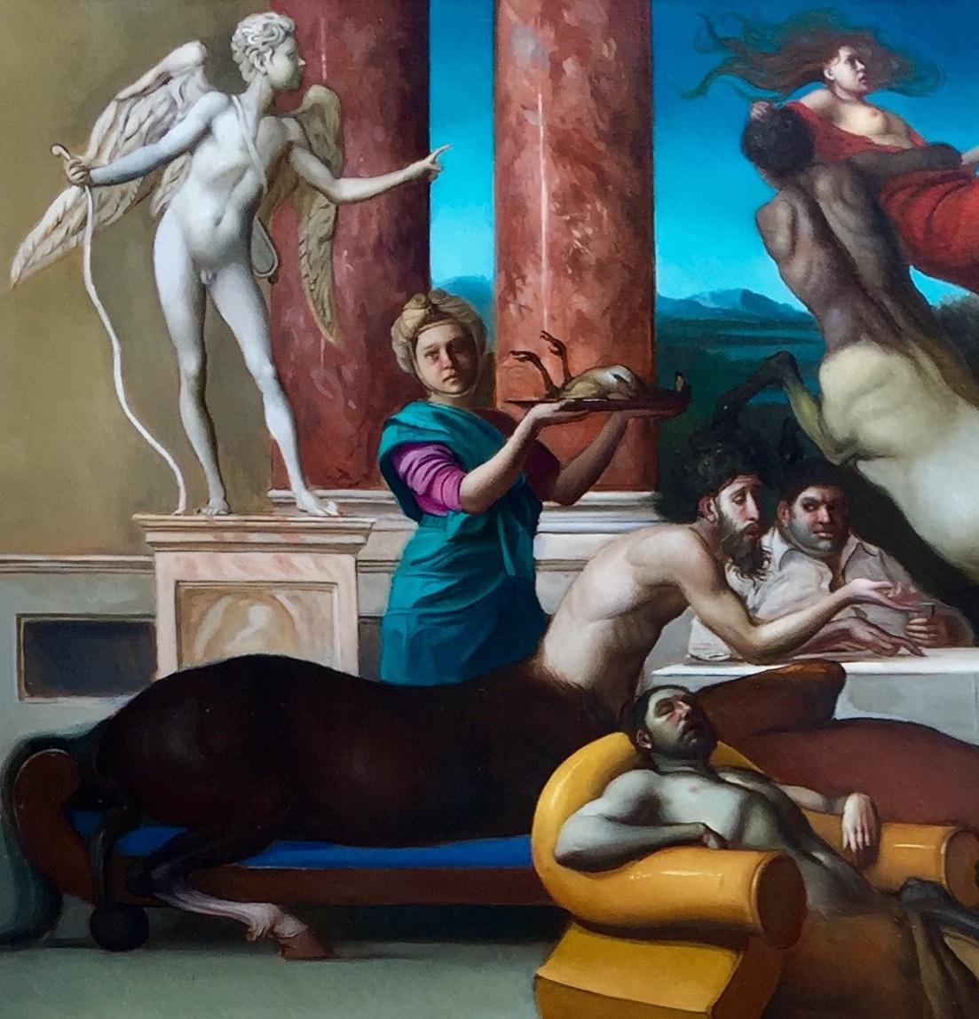 Alle Nozze di Piritoo - Étude à l'huile - Mythologie - Rome - Italie  En stock - Painting de Giovanni Tommasi Ferroni