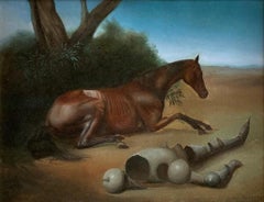 Carvallo Oil Painting on Canvas Horse Armour Rome In Stock