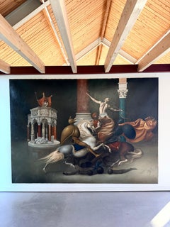 Da A Quale Pulpito ! Peinture à l'huile sur toile Rome Mythologie En stock