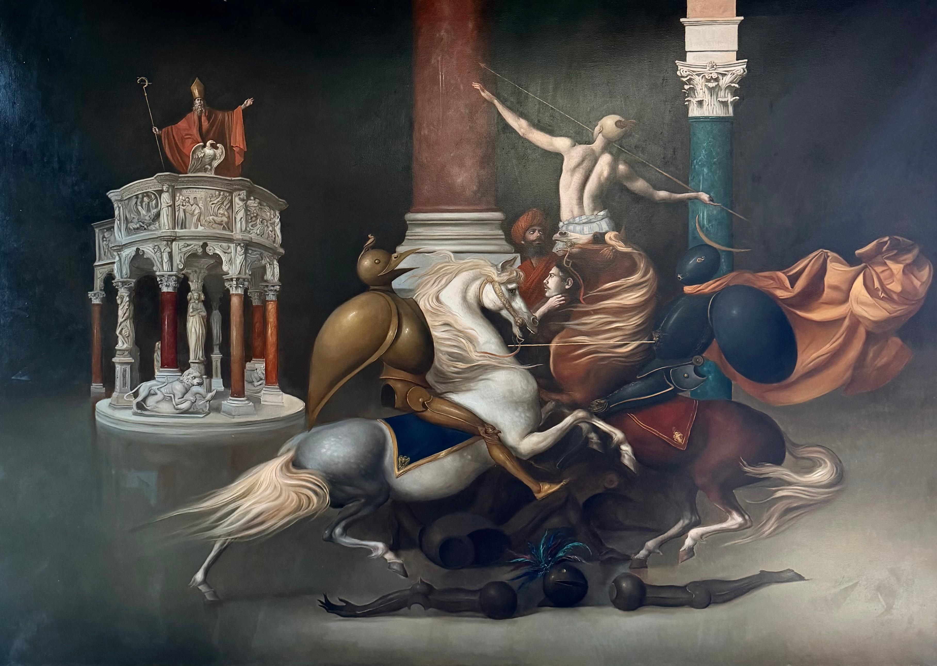 Da Quale Pulpito! Oil Painting on Canvas Rome Mythology In Stock