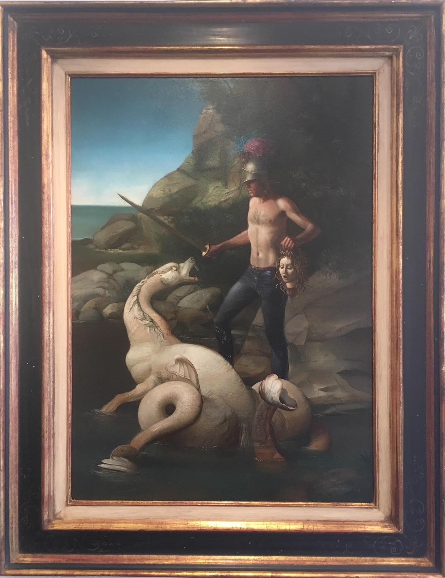 Figurative Painting di Giovanni Tommasi Ferroni - Dopo la Liberazione di Andromeda Pittura a olio su tela Mitologia In magazzino