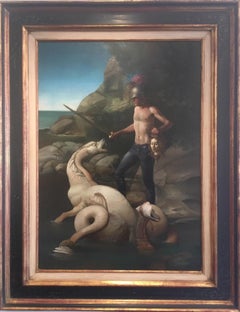 Après la Liberazione di Andromeda, peinture à l'huile sur toile mythologie, en stock 
