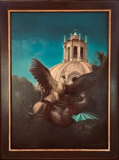 Peinture à l'huile de dragon Drago de K 'ippogrifo e il Drago, mythologie de Rome, en stock