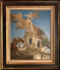 Peinture à l'huile sur toile L'Ombra di Gerioni - Architecture de Rome - Ombres - En stock