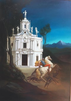 L'Ora tra Cane e Lupo  e Lupo Pittura ad olio Mitologia In magazzino