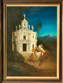 L'Ora tra Cane e Lupo Hour between Dog  and Wolf Oil Painting Mythology In Stock