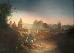 Panorama di Roma con Beduini Oil Painting on Canvas In Stock