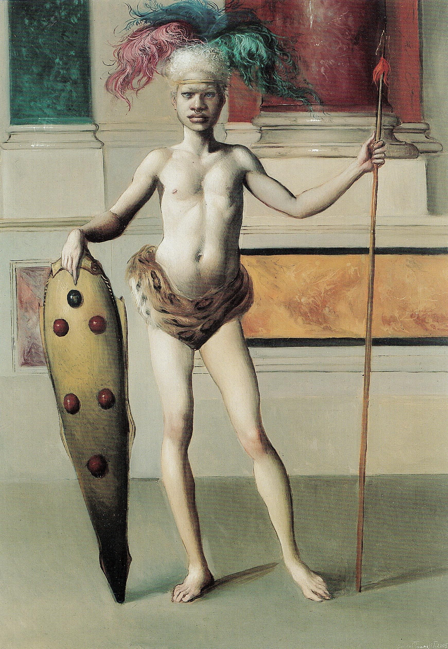 Ritratto Postumo di Benedetto Silva d' Angola Pittura ad olio su tela In magazzino - Painting di Giovanni Tommasi Ferroni