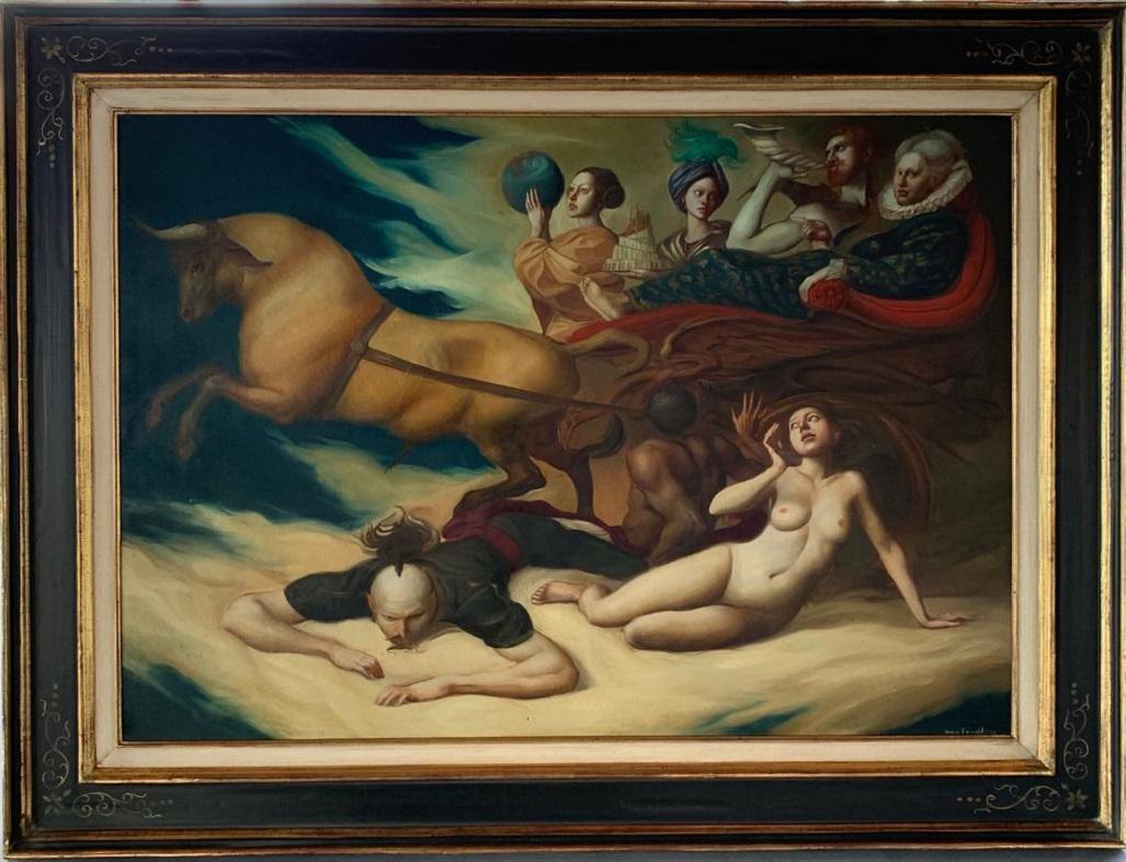 Studio per la Regina Oil Painting on Canvas Horse People Nude In Stock