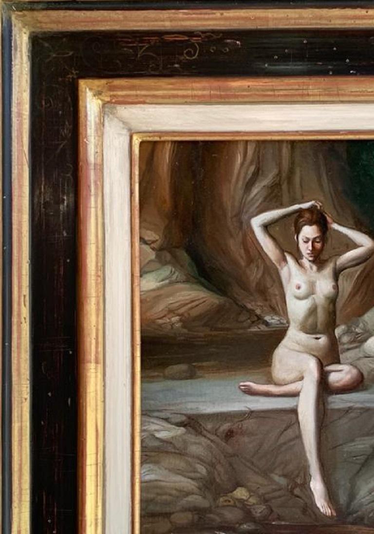 Susanna ei Vecchoni  Vecchi dipinti ad olio Roma Contemporanea In magazzino - Figurative Painting Nero di Giovanni Tommasi Ferroni