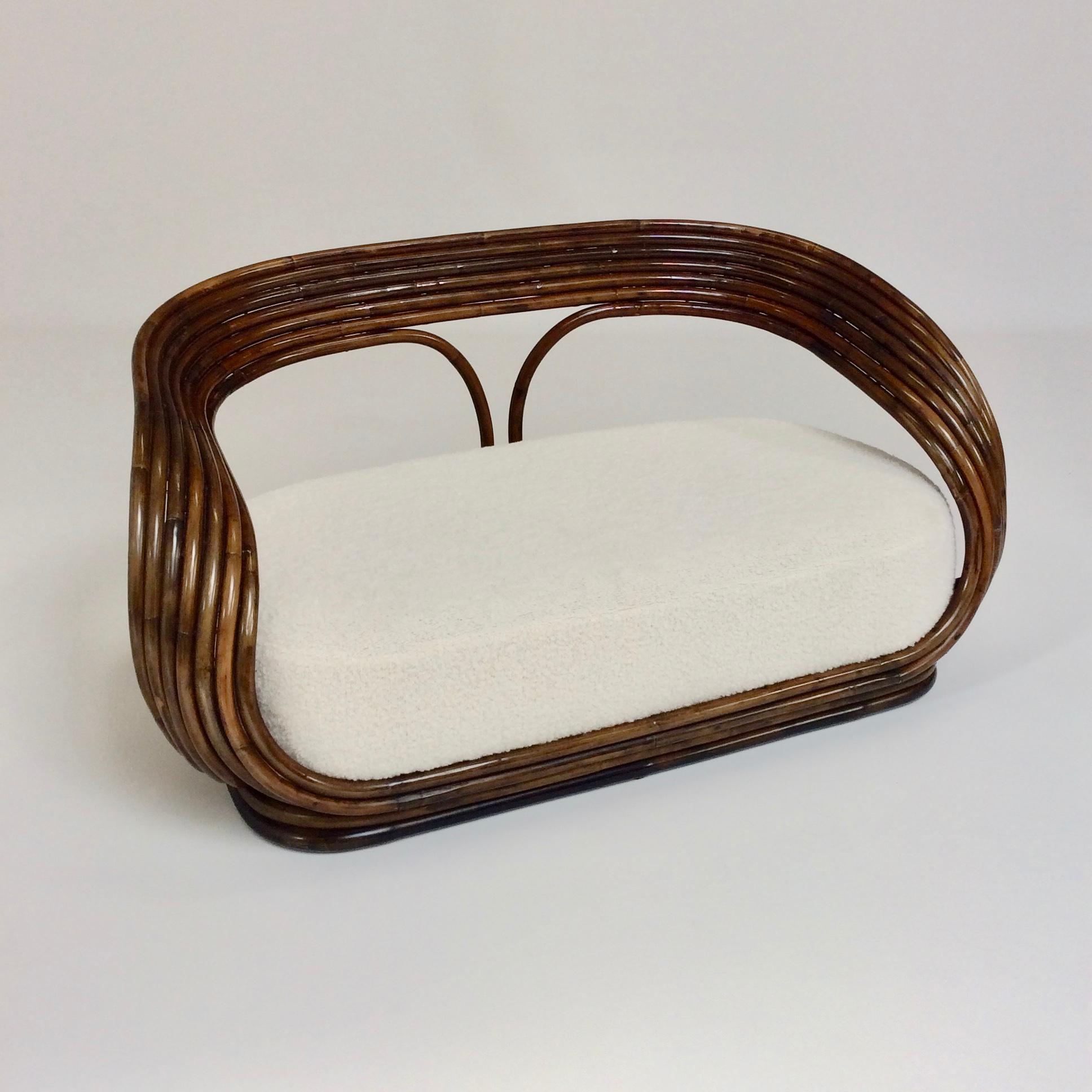 Fabric Giovanni Travasa Rare Bamboo Sofa for Bonacina, circa 1960, Italy
