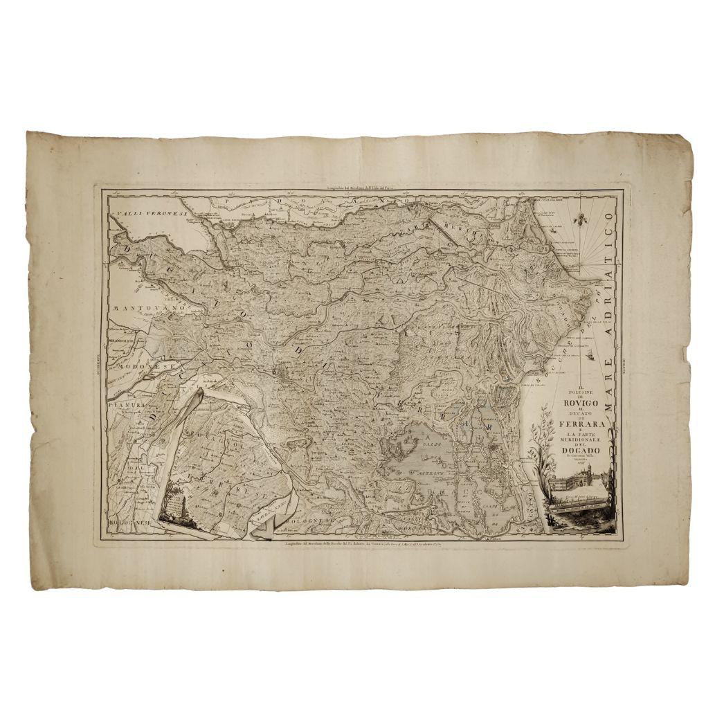 Landscape Print Giovanni Valle - Gravure G. Valle, "Le Polesine de Rovigo, duché de Ferrare, Dogado", 1793