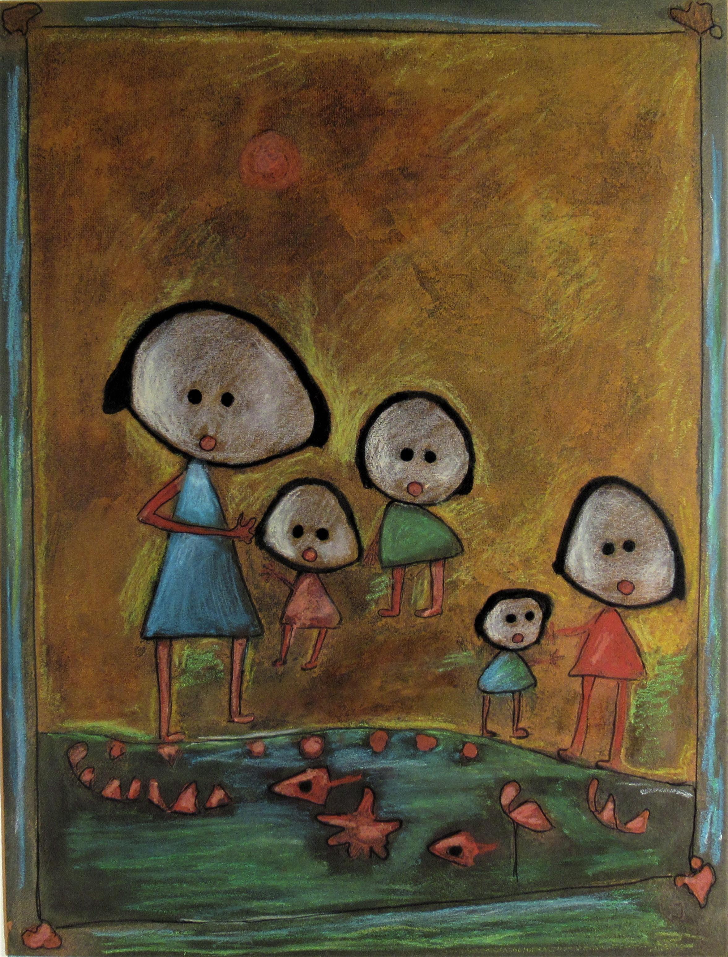 Five Children - Print by Giovanni Vetere