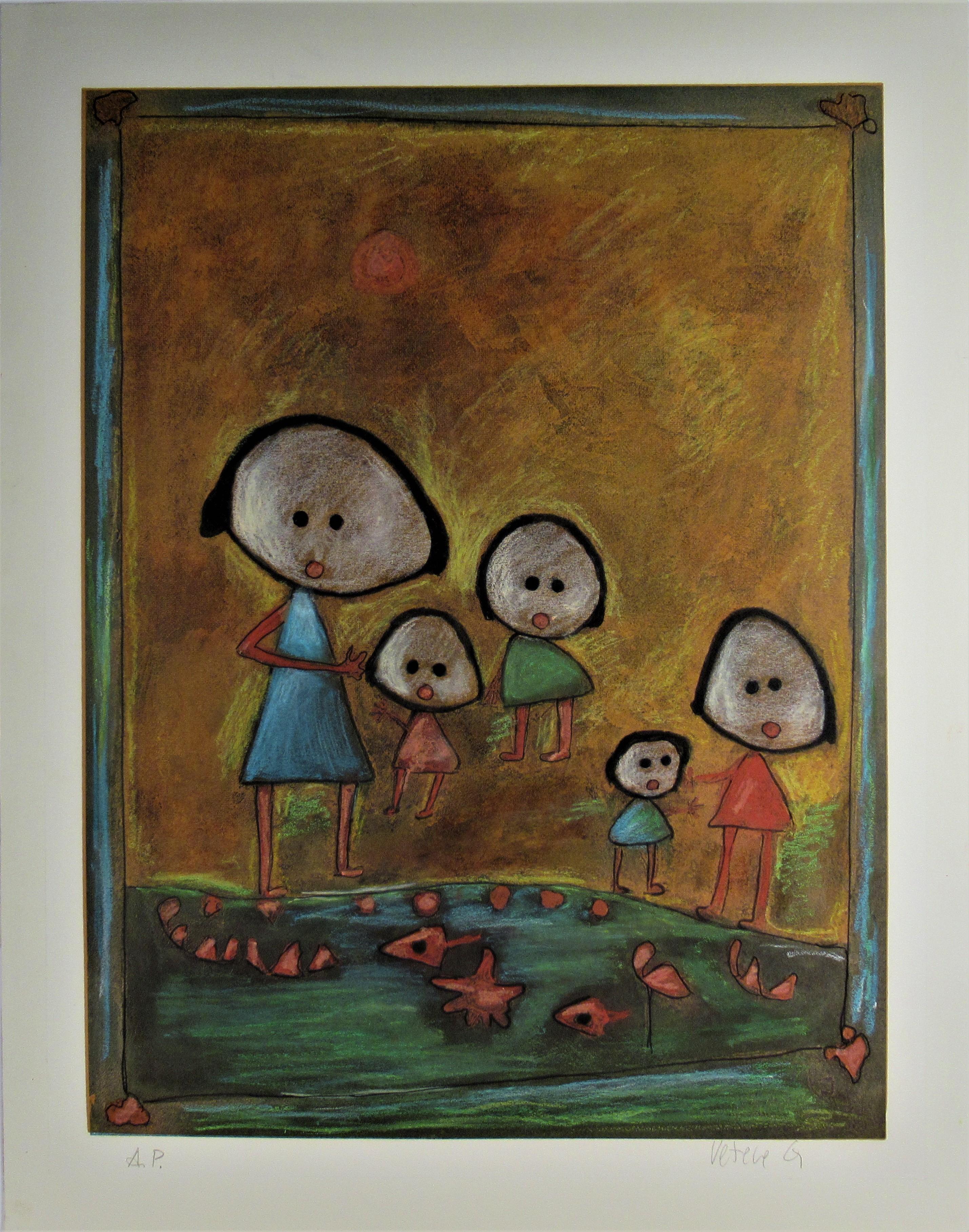 Print di Giovanni Vetere - Cinque bambini