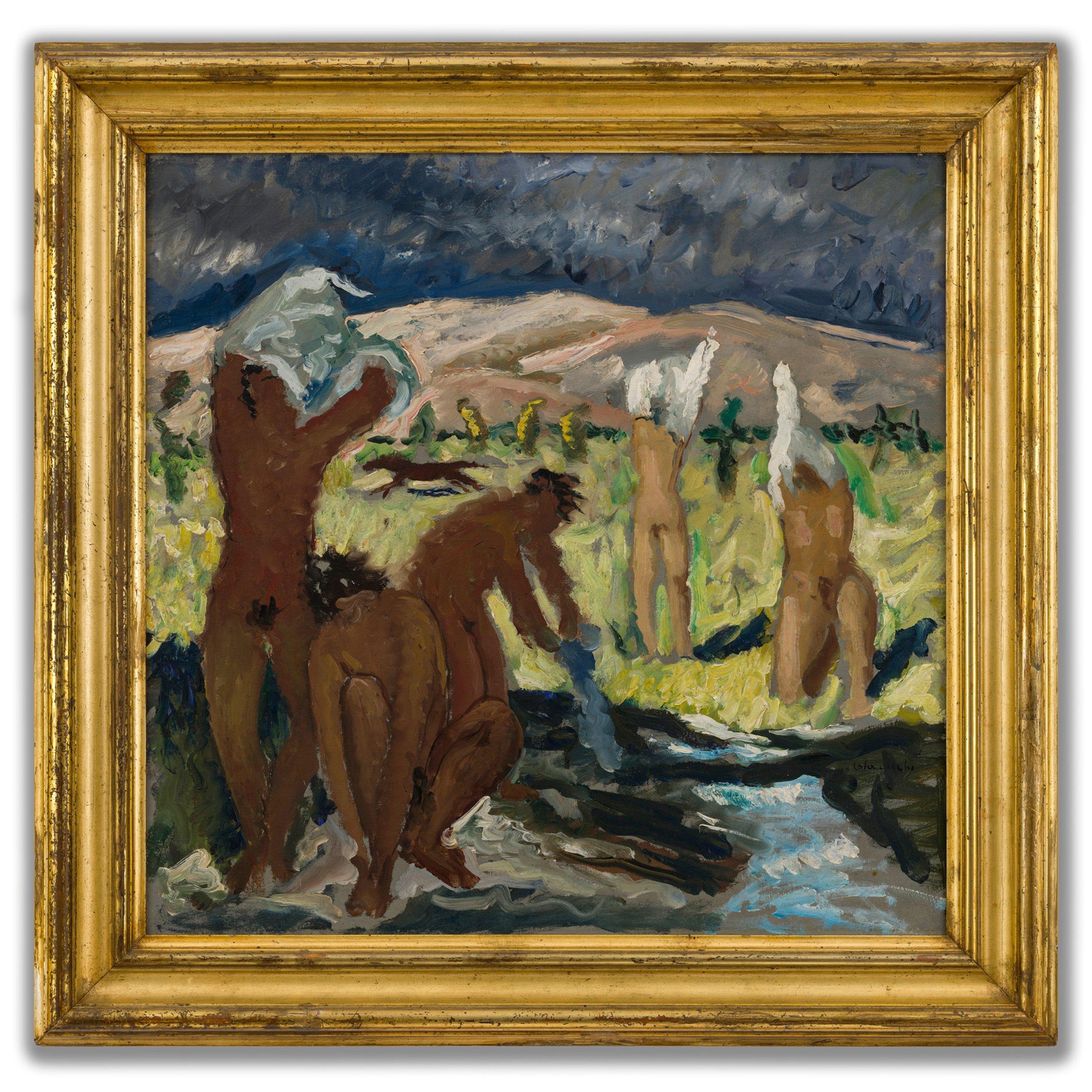 Badende (Der Sturm) – Painting von Giovannia Colacicchi
