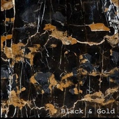 Giovannozzi Home, Cabinet "GARBO" Black Marble and Metal Brass Finish, Italy