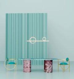 Giovannozzi Home, Dining Table "MARAGNON" Marble and Quartzite, Italy