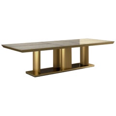 Giovannozzi Home, Dining Table "SAILS" Marble and Metal Brass Finish
