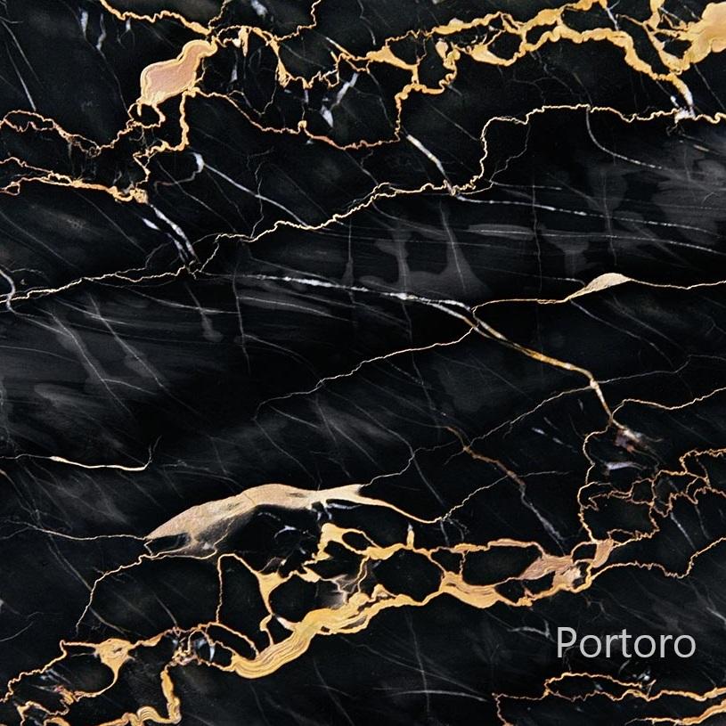 Trennwand aus Portoro-Marmor und Metall-Messing-Verarbeitung, entworfen von Michele Arcarese Architect in Zusammenarbeit mit Giovannozzi.
- Platten aus Marmor Typ 