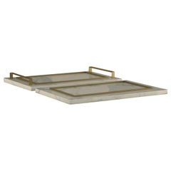 Giovannozzi Home, Tray "ESSENCE" Marble and Metal Brass Finish