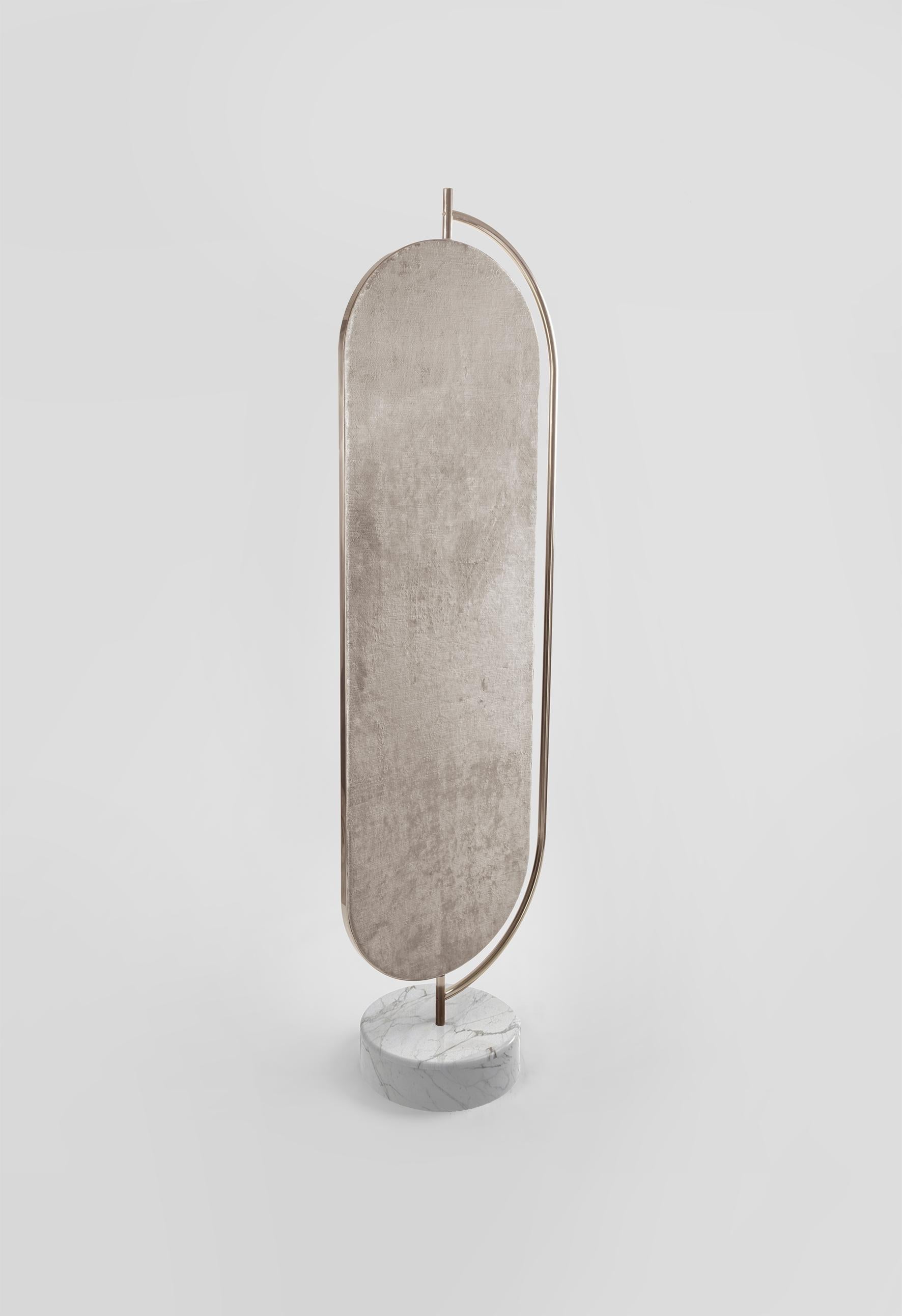 Moderne Miroir contemporain Giove en métal et marbre en vente
