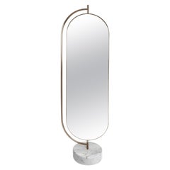Giove Contemporary Mirror in Metal and Marble by Secolo